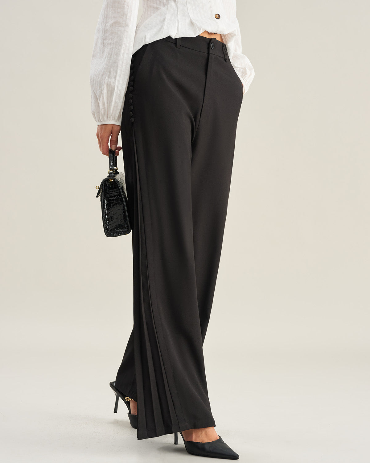 Black Flare Casual Pants