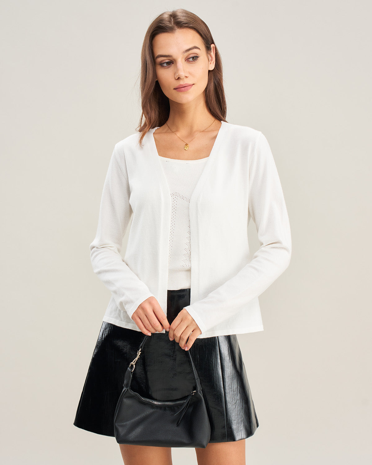 Black Faux Leather Mini Skirt